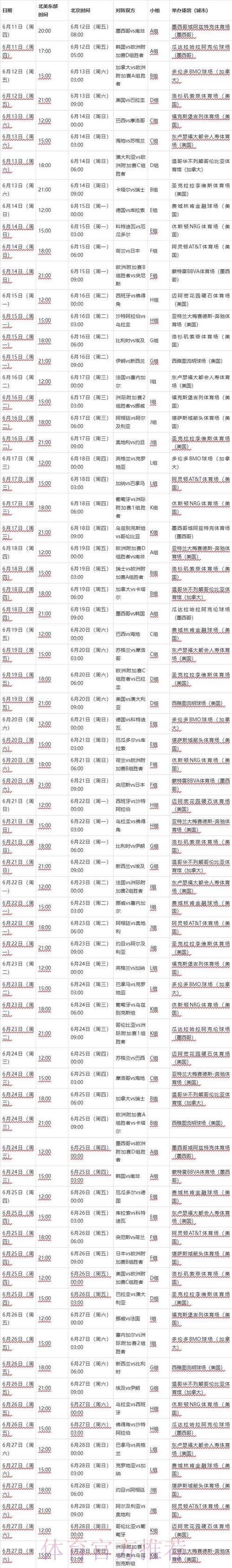 2026世界杯赛程实时更新最新时间表查询入口